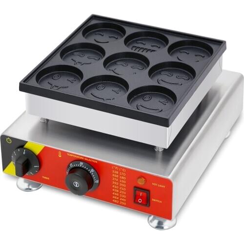 Commercial sanck machines different smile face 75*75mm waffle machine custom waffle machine