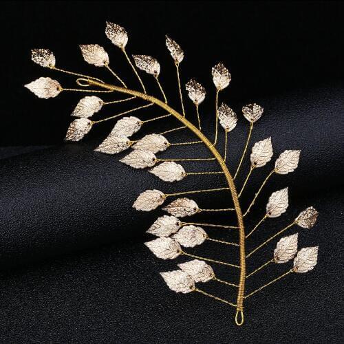 Fashion Baroque Headdress Gold Metal Greek Leaf Headpiece Hairbands for Women Girl Wedding Bridal Crowns Tiaras Hair Accessories