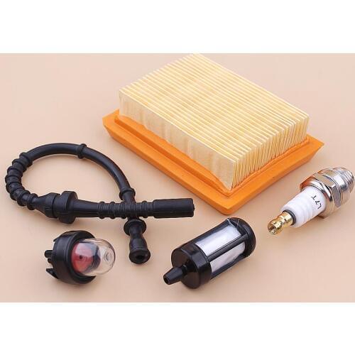Air Fuel Filter Line Primer Bulb Spark Plug Kit For Stihl FS120 FS200 FS250 FS300 FS450 Grass Trimmer