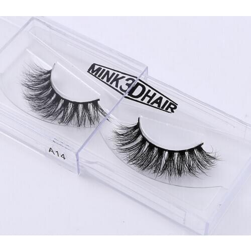 Lashes 3D Mink Eyelashes Natural False Eyelashes 1 pair Handmade Fake Eye Lashes Extension A14