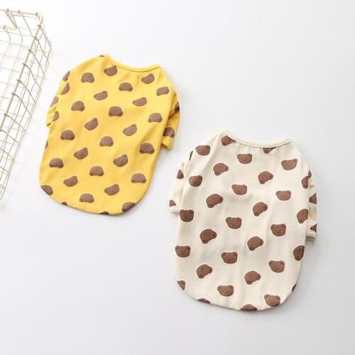 Dog Clothes Summer for Boy Girl Dogs Cute Bears 100% Cotton Stretchy Super Soft Pet T Shirt for Small Dogs French Bulldog Tee