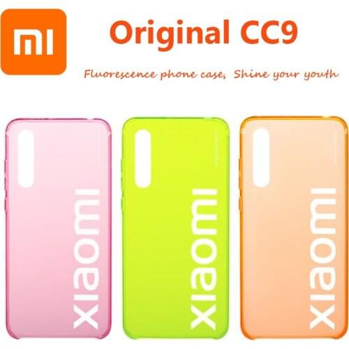 Original Xiaomi CC9 PC Case Fluorenscent Transpatent Cover for Original Xiaomi CC9 Protective Shell Fashion Case