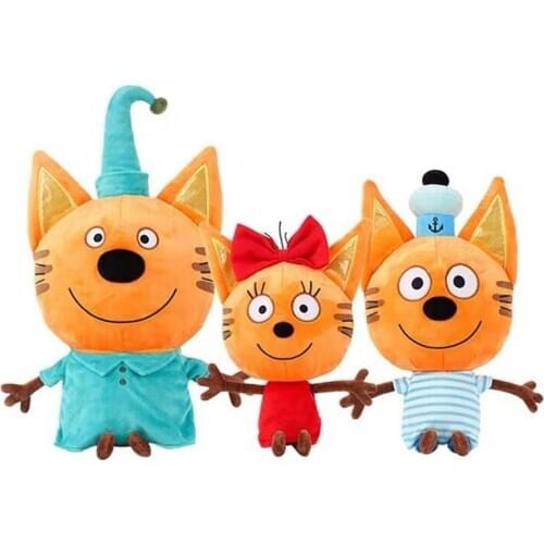 2020 New Russian Three Happy e Cat kid Cats Cookie Candy Pudding plush Doll Action Figure children Toy Christmas Gift 27-33cm