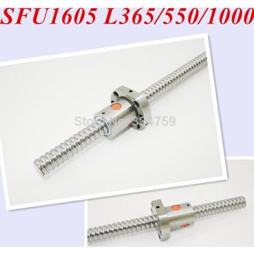 Anti Backlash Ballscrew SFU1605 1605 -L365mm+L550mm+1000mm+ 3 pcs SFU1605 single ballnut cnc parts