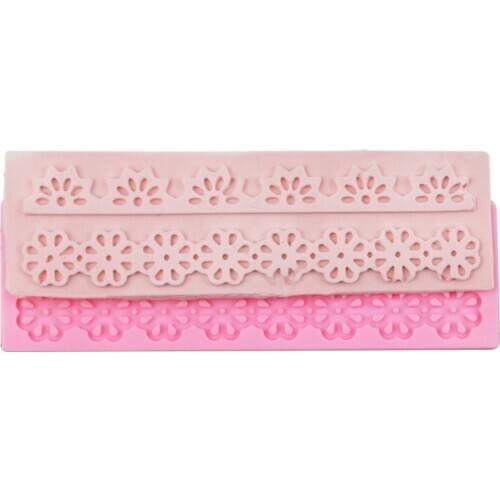 Flower lace fondant silicone mold DIY handmade light clay epoxy mold Cake edge decoration mold