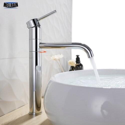 Rotate Bathroom Faucet Solid Brass Gold Long Style Basin Water Mixer Tap Single Hole Polished Chrome Sink Hardware
