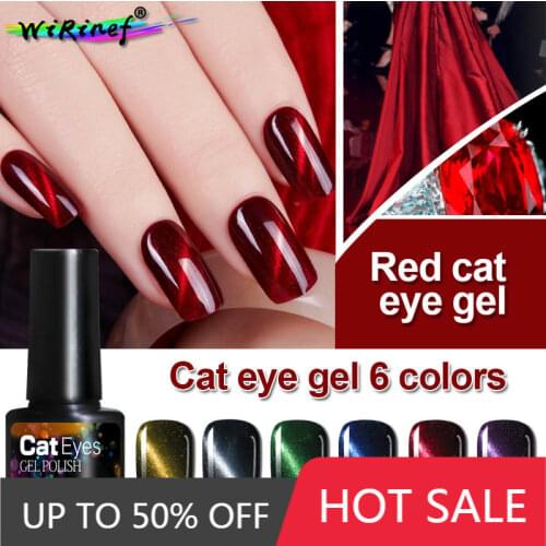 WiRinef Top Coat Magnetic Cat Eye Gel Nail Varnish 8ml Nail Art Magic Uv&led Gel Nail Polish Lacquer