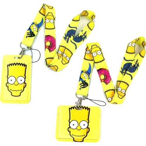 Funny Cartoon Characters Yellow Neck Strap Lanyard for keys lanyard card ID Holder Key Chain for Gifts Keychain Key Ring