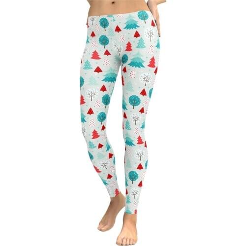 2021 New Women Christmas Printing High Waist Stretch Strethcy Fitness Leggings Yoga Pant High Quality
