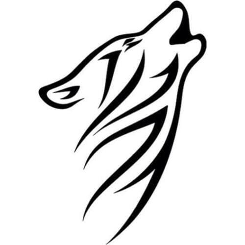 10.5*15.2CM Tribal Howling Wolf Pattern Vinyl Car Stickers Reflective Car Styling Decals Black/Silver S1-2266