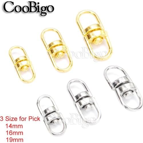 10pcs Silver Metal Swivel Hook Clasp Key Chains Keyrings Connectors For Lanyards Paracord Handbag Bag Parts Size 14/16/19mm Pick