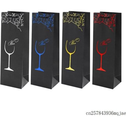 100Pcs Double-sided Wine Gift Bags Wrapping Paper Bag Red Wine Tote Gift Bags
