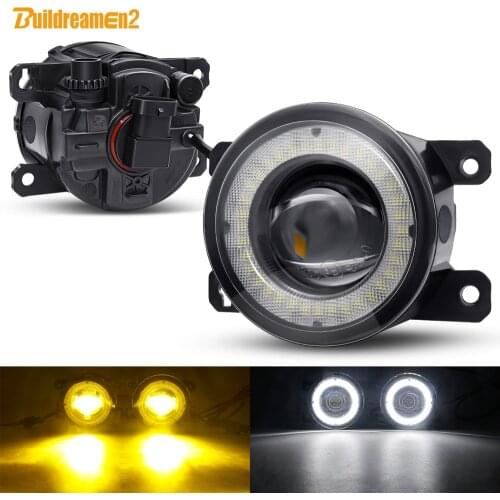 2 X Car Angel Eye Fog Light LED Lens Fog Lamp DRL 30W H11 12V For Renault Clio Duster Megane Twingo Trafic Scenic Kadjar Koleos