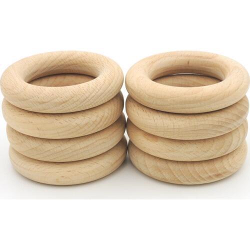 20pcs 60mm Germany beech Ring baby thick safe baby toys teething toddler jewelry EA366