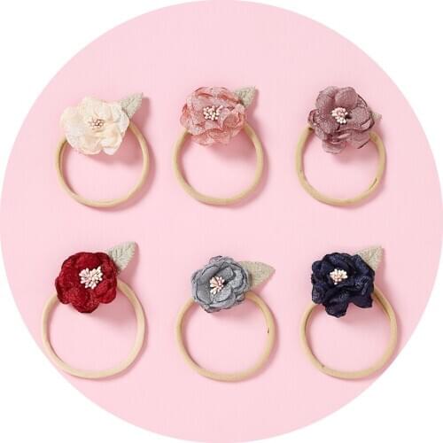 6pcs Flower Nylon Headbands For Girls Floral Elastic Hair bands Hair Clips Headband Barrettes Toddler Baby Girl Hair Accessories