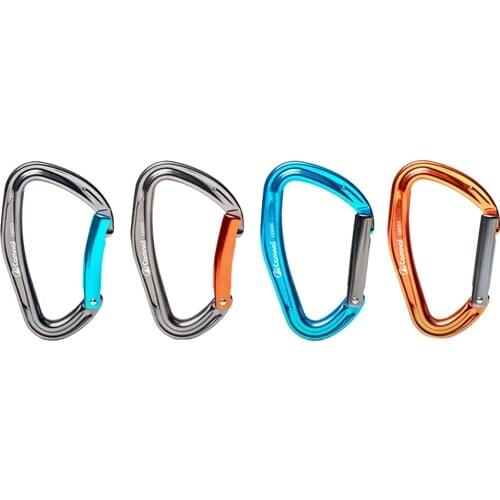 Aluminum Climbing Caribeaner Clip D-Shape Carabiner Clip Heavy Duty Keychain Locking Buckle Camping Gear 24KN