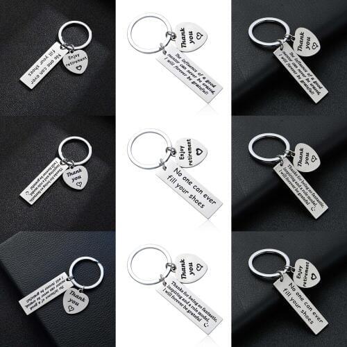 Stainless Steel Keychains The Influence Of A Good Mentor Can Never Be Erased Keyrings Thank You Love Heart Colleague Friend Gift