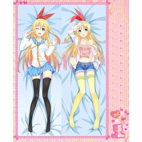 Anime Cartoon Nisekoi Double-Sided Bolster Hugging Pillow Case Cover Pillowcase Peach Skin 2 Way / WT No.57017