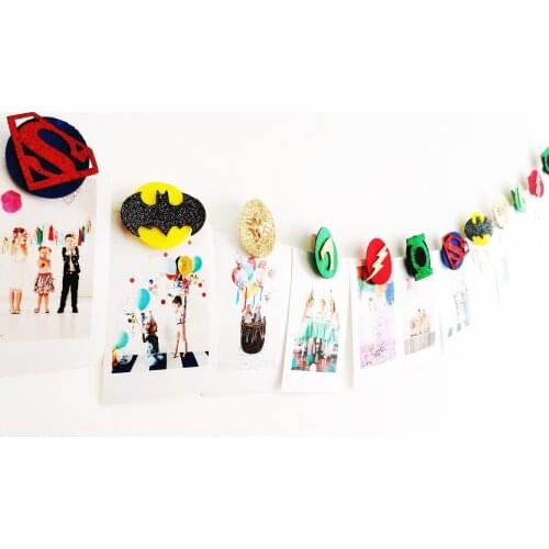 Photo Clips Glitter Justice Hero Diy Baby Shower Happy Birthday Party Decorations Supplies For Garden Home Room Decor Dekoration