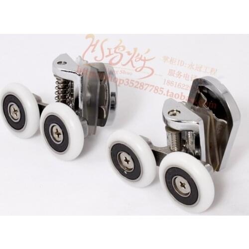 Circular shower glass doors swing rotation wheel Up and down round Wheel Bathroom sliding door Hanging pulley Hanging pulley
