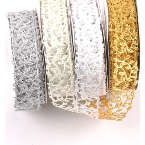 Width 3cm Leaf Lace Ribbons For DIY Embroidered Fabric Decoration Sewing Accessories Handmade Headdress Bow Gift Materials c2424