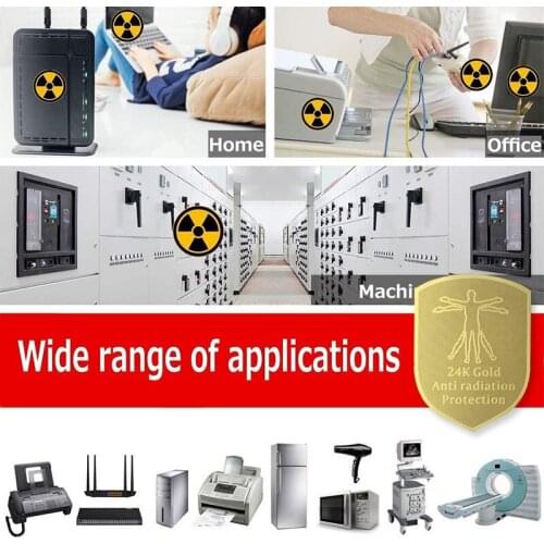 Mobile Phone Anti Radiation Stickers 24K gold RadiSafe 3G | 4G 5G EMR-F-P Protection100pcs/lot