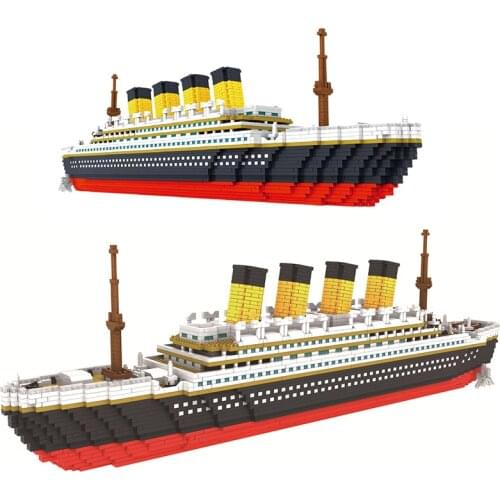 3800PCS Building Block Toy Titanic Cruise Ship Model Toy DIY Ship Model Assembly Connection Building Block Module Childrens Toy