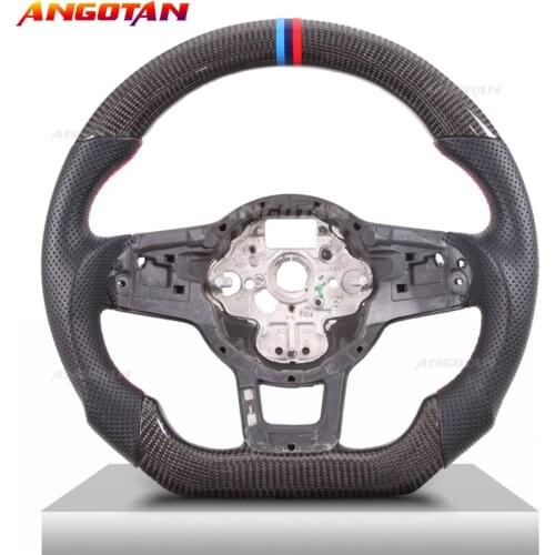 Customized Perforated leather Carbon Fiber Race Digital Display Perforated leather Steering Wheel For GTI