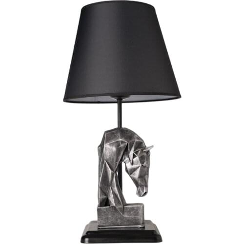 Hmydesign Horse Motif Foot Design Table Lighting Lamp Home Office Bedroom For Living Room Black Tumbled Ordre Lampshade Silver