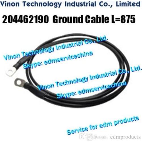 204462190 Lower Ground Cable L=875mm for ROBOFIL 4020,4020.1,4020SI. Charmilles 204.462.190,446.219.0 edm Lower Power Supply Cab