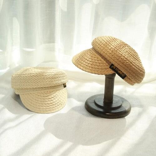 Wholesale Women Visor Caps Summer Straw Raffia Wide Brim with Bow Summer Baseball Cap UV Protection Sun Beach Hat Derby Handmade