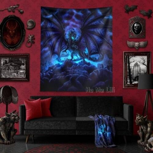 Fantasy Decorative Shadow Dragon Tapestry Home Art Design