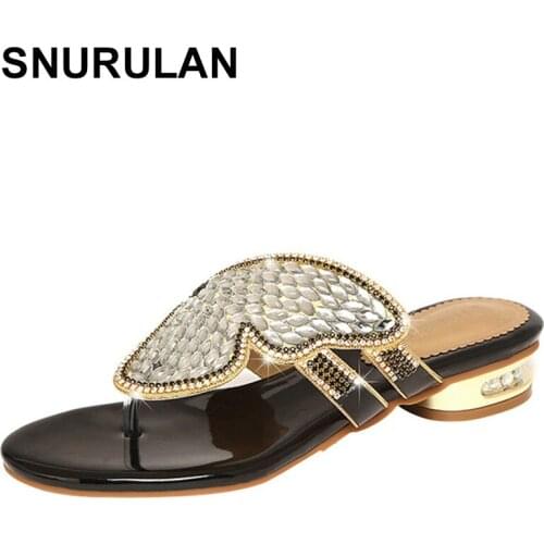 SNURULAN Summer Shoes Elegant Open Toe Summer Slides Female Outdoor Shoes High Quality Ladies Fashion Sandals Evening Flip Flop
