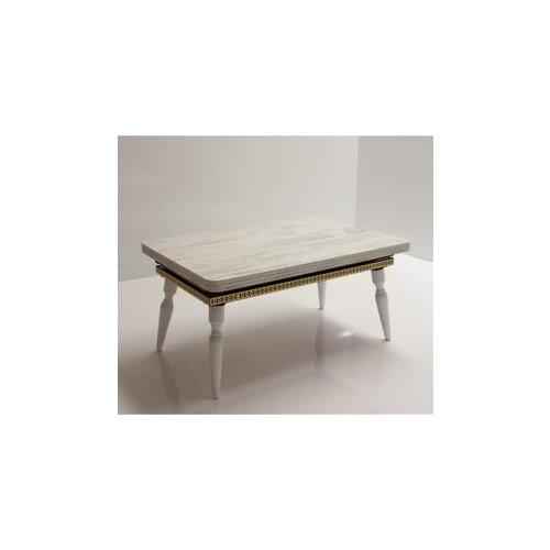Modern lux Leyla Smart Magic Coffee table 3 Stage Long Wooden Freestanding Antique White coffe table