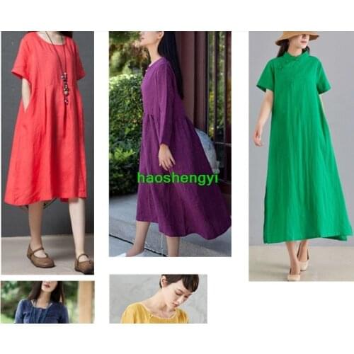 Pure linen sand-washed ethnic style high-grade ramie garment fabric