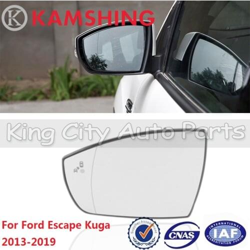 CAPQX For Ford Escape Kuga 2013-2019 Outside Rearview Mirror Glass with BSD Side Mirror Reflector Lens heated blind-spot assist