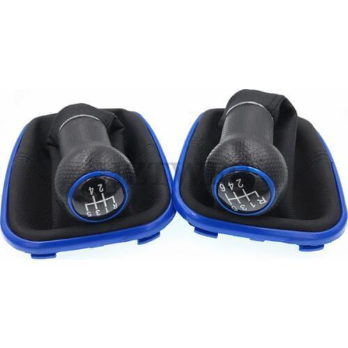 High Quality 5 6 Speed Blue Car Gear Shift Knob Lever Shifter Gaitor Boot For VW 1999-2004 Golf 4 IV MK4 GTI R32 Bora Jetta MT