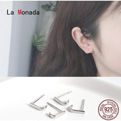La Monada Korean Minimalist Women Earrings Silver 925 Stud Fine Jewelry Silver 925 Stud Earrings For Women Hook