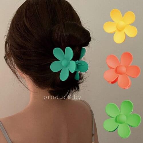 Flower Hairclips Candy Color Hair Clips For Women Solid Korean Hair Accessories New Aestheticism Girls Hairclips Barrette