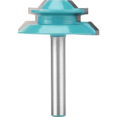 1pc Wood Cutter Tools 45 Degree Lock Miter Router Bit 1/4" Shank 1-1/2" Diameter Milling Cutter Kit