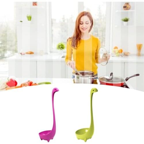 2021 New 1pc Long Spoons Creative Long Handle Vertical Dinosaur Soup Spoon Cooking Stirrer Spoon Kitchen Supplies