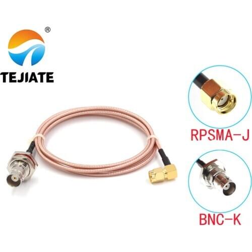 1PCS TEJIATE Adapter Cable RPSMA To BNC RPSMA-J Convert BNC-K 8-90CM 1M 1.5M 2M Length Connector RG316 Wire