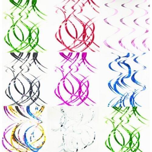 10pcs Foil Swirl Hanging Decorations Baby Shower Birthday Wedding Party Supply Favor