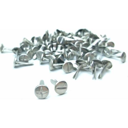 100Pcs 8mm Silver Color Cross Brads + - Symbol Brad Diy Photo Album Frame Decoration Brads Embellishment Decoration Scrapbooking