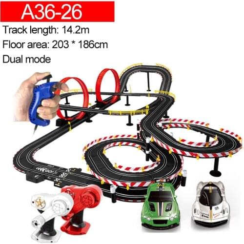 14.2m 1:43 Electric Remote Control Car Racing Track Rail Rc Car Electrification Railway Slot Car Race Vehicle Toy