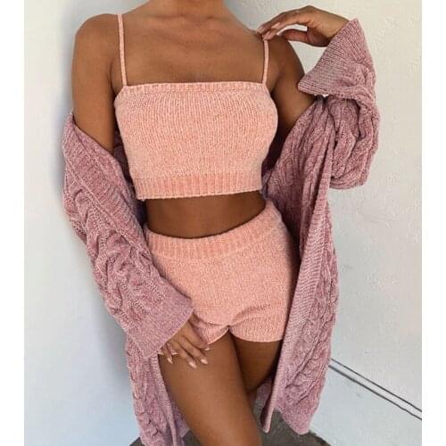 2pcs/set Women Tracksuit Set Ladies Strapless Wear Streetwear Crop Top Shorts Suit Clothes Fashion Two-piece Casual Sweater Suit