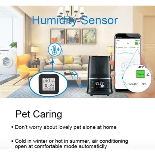 S09D/S09A Tuya WiFi 3 In 1 Intelligent Temperature Sensor Temperature Infrared Humidity Meter USB Power Supplys Remotes Control