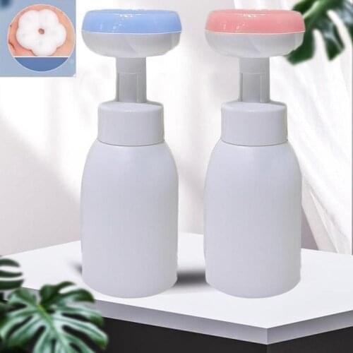 300ml Creative Refillable Bottle Flower Pump Head Soap Shampoo Cosmetic Empty Bottle Petal Shape Mousse Bottle