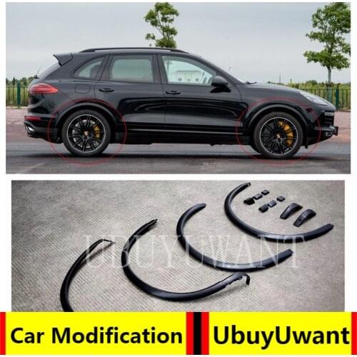 4pcs High Quality Auto Mudguards Car Fender Wheel Eyebrow Protector Wheel Arch Trim Strip For Porsche Cayenne 2015 2016 2017