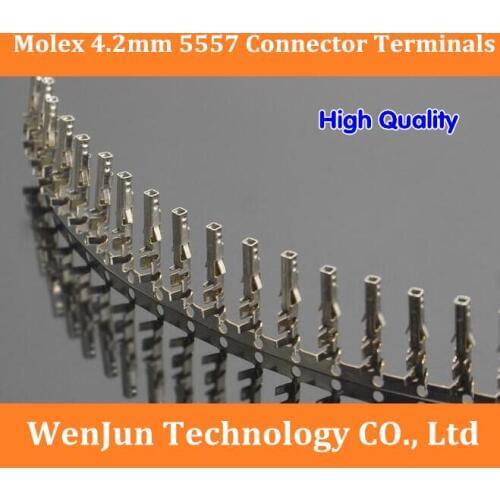 5000PCS/LOT 4.2mm 5557 Computer connector terminals female needle for 4P 6P 8P 20P 24P male shell/Tin plating high foot